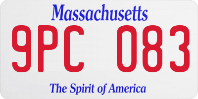 MA license plate 9PC083