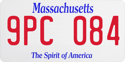 MA license plate 9PC084