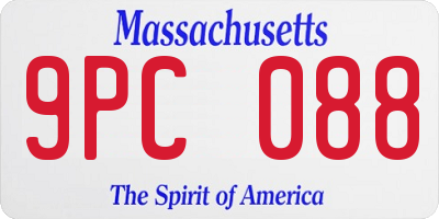 MA license plate 9PC088