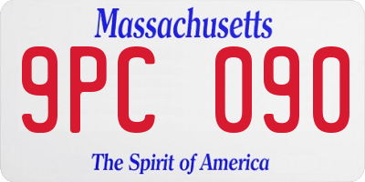 MA license plate 9PC090