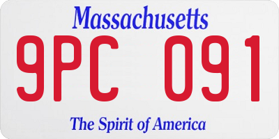 MA license plate 9PC091
