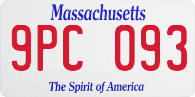 MA license plate 9PC093