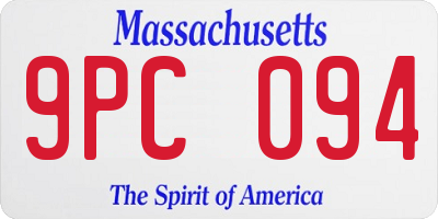 MA license plate 9PC094