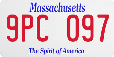 MA license plate 9PC097