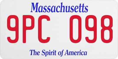 MA license plate 9PC098