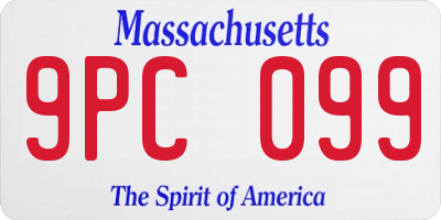 MA license plate 9PC099
