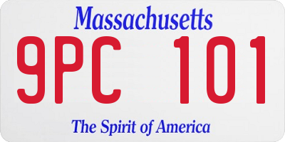 MA license plate 9PC101
