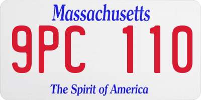 MA license plate 9PC110