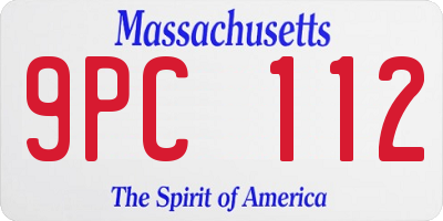 MA license plate 9PC112