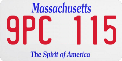 MA license plate 9PC115
