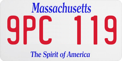 MA license plate 9PC119