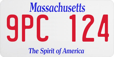 MA license plate 9PC124