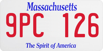 MA license plate 9PC126