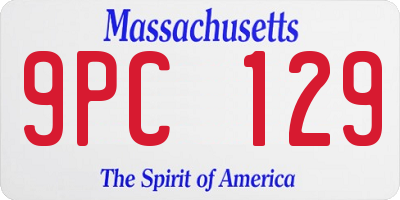MA license plate 9PC129