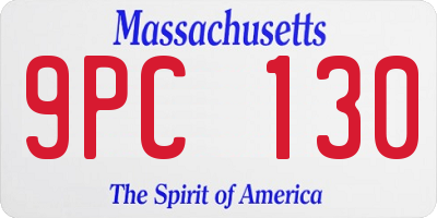 MA license plate 9PC130