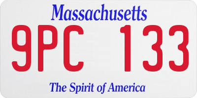 MA license plate 9PC133
