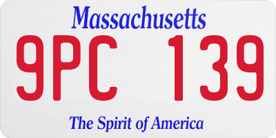 MA license plate 9PC139
