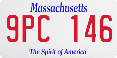 MA license plate 9PC146