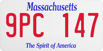 MA license plate 9PC147