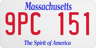 MA license plate 9PC151