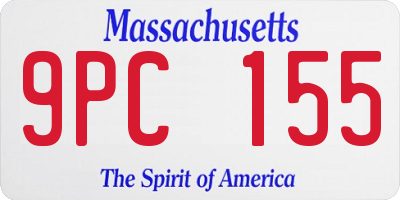 MA license plate 9PC155