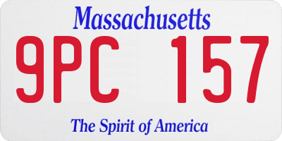 MA license plate 9PC157