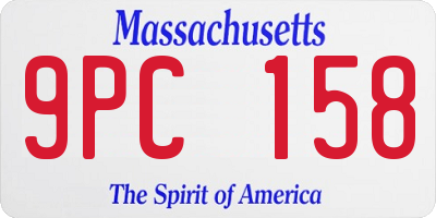MA license plate 9PC158