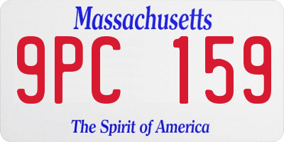 MA license plate 9PC159