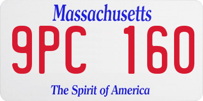 MA license plate 9PC160