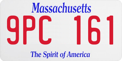 MA license plate 9PC161