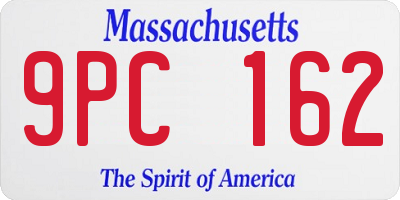 MA license plate 9PC162