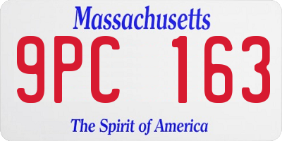 MA license plate 9PC163