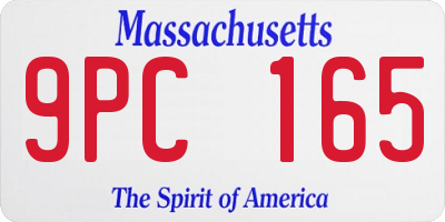 MA license plate 9PC165