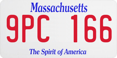 MA license plate 9PC166