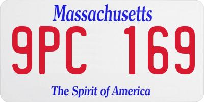 MA license plate 9PC169