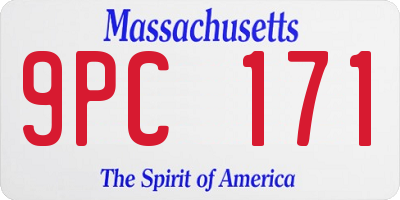 MA license plate 9PC171