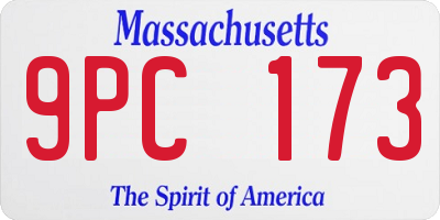 MA license plate 9PC173