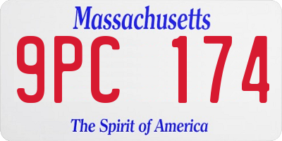 MA license plate 9PC174