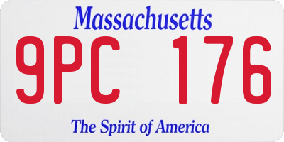 MA license plate 9PC176