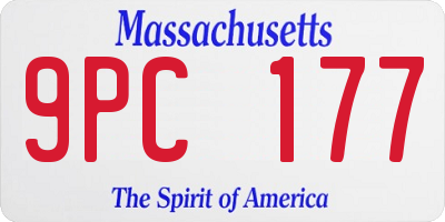 MA license plate 9PC177