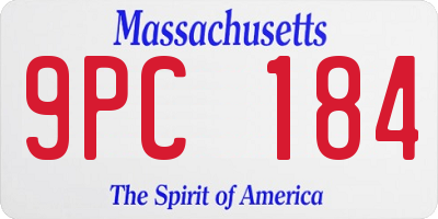 MA license plate 9PC184