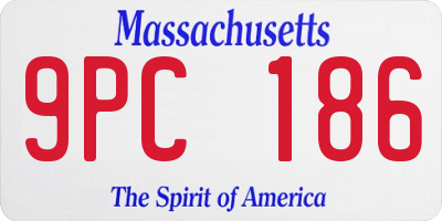 MA license plate 9PC186