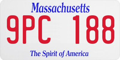 MA license plate 9PC188