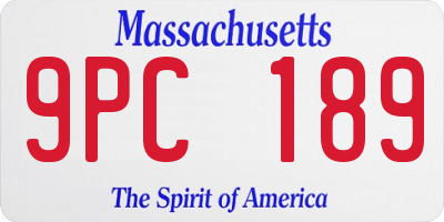 MA license plate 9PC189