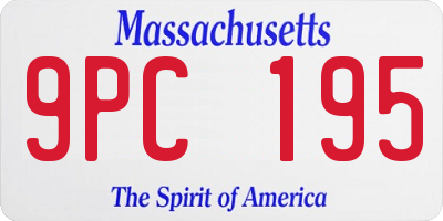 MA license plate 9PC195