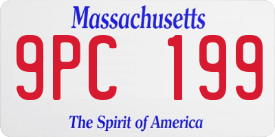 MA license plate 9PC199