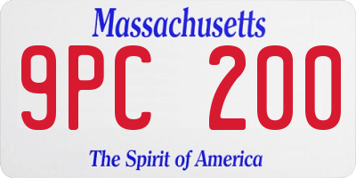 MA license plate 9PC200