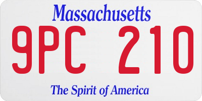 MA license plate 9PC210