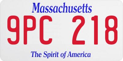 MA license plate 9PC218