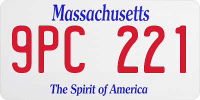 MA license plate 9PC221
